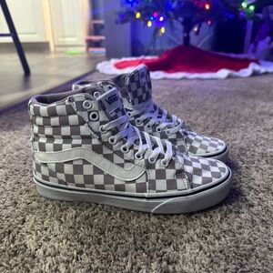 Vans Gray and White Checkered High-Tops